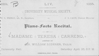 Program Book for 04-25-1885