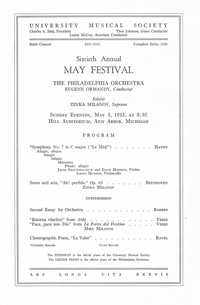 Program Book for 05-03-1953