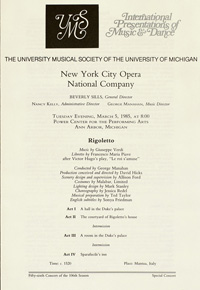 Program Book for 03-05-1985