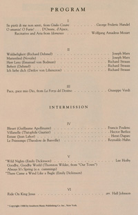 Program Book for 01-14-1991