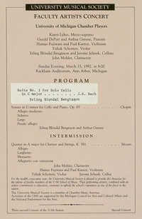 Program Book for 03-15-1992