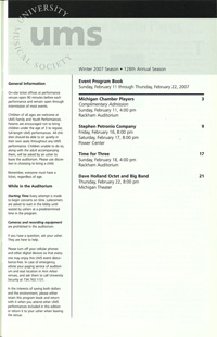 Program Book for 02-16-2007