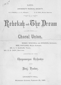Program Book for 02-25-1885