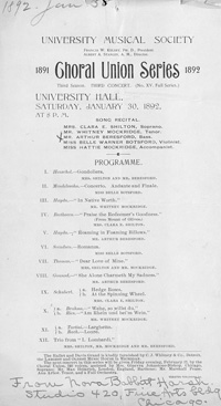 Program Book for 01-30-1892