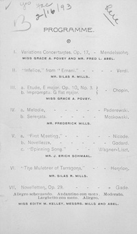 Program Book for 02-16-1893