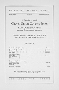 Program Book for 12-14-1933