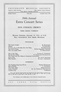 Program Book for 01-15-1951
