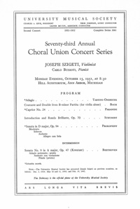 Program Book for 10-15-1951