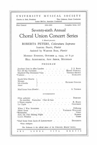 Program Book for 10-04-1954
