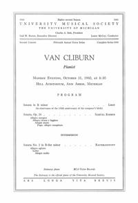 Program Book for 10-31-1960