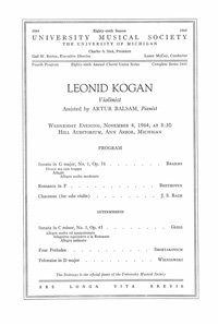 Program Book for 11-04-1964
