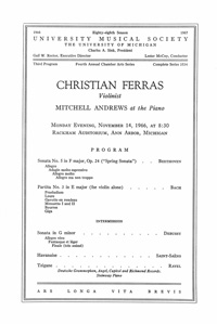Program Book for 11-14-1966