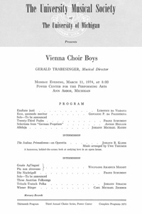 Program Book for 03-11-1974