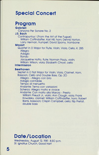 Program Book for 08-05-1981