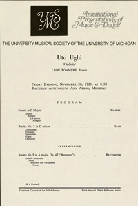 Program Book for 11-20-1981