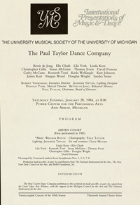 Program Book for 01-28-1984
