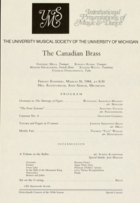 Program Book for 03-30-1984
