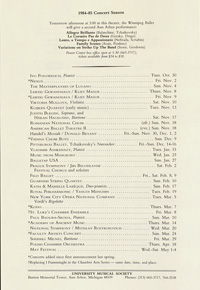 Program Book for 10-27-1984