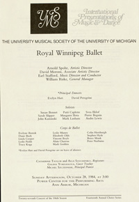 Program Book for 10-28-1984