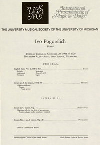Program Book for 10-30-1984