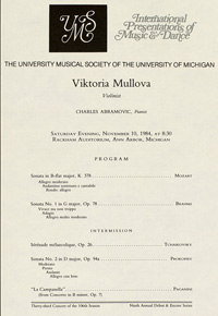Program Book for 11-10-1984