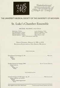 Program Book for 03-08-1985