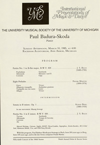 Program Book for 03-10-1985