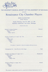 Program Book for 06-30-1985