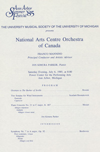 Program Book for 07-06-1985