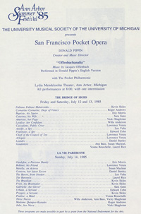 Program Book for 07-12-1985