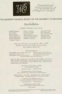 Program Book for 10-26-1985