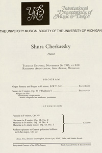 Program Book for 11-26-1985