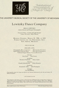 Program Book for 03-24-1986