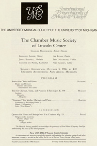 Program Book for 10-05-1986