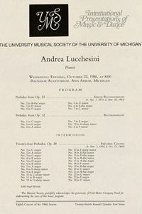 Program Book for 10-22-1986
