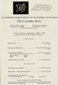 Program Book for 12-13-1986