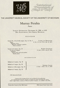 Program Book for 12-14-1986
