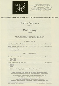 Program Book for 10-27-1989