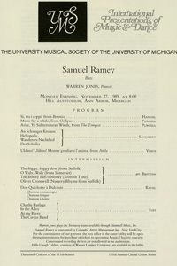 Program Book for 11-27-1989