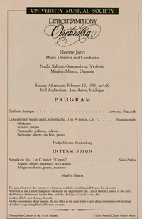 Program Book for 02-10-1991