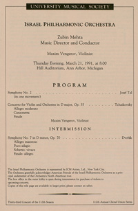 Program Book for 03-21-1991