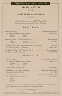 Program Book for 01-25-1992