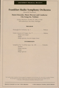 Program Book for 10-25-1992