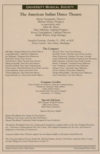 Program Book for 10-31-1992