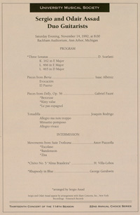 Program Book for 11-14-1992