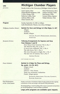 Program Book for 09-23-2001