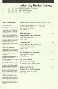 Program Book for 03-19-2002