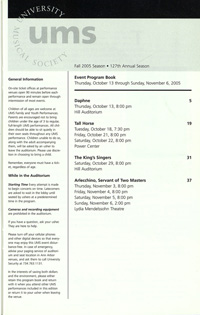 Program Book for 10-29-2005