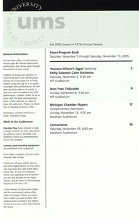 Program Book for 11-13-2005