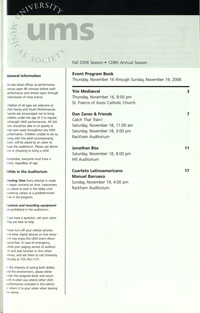 Program Book for 11-18-2006